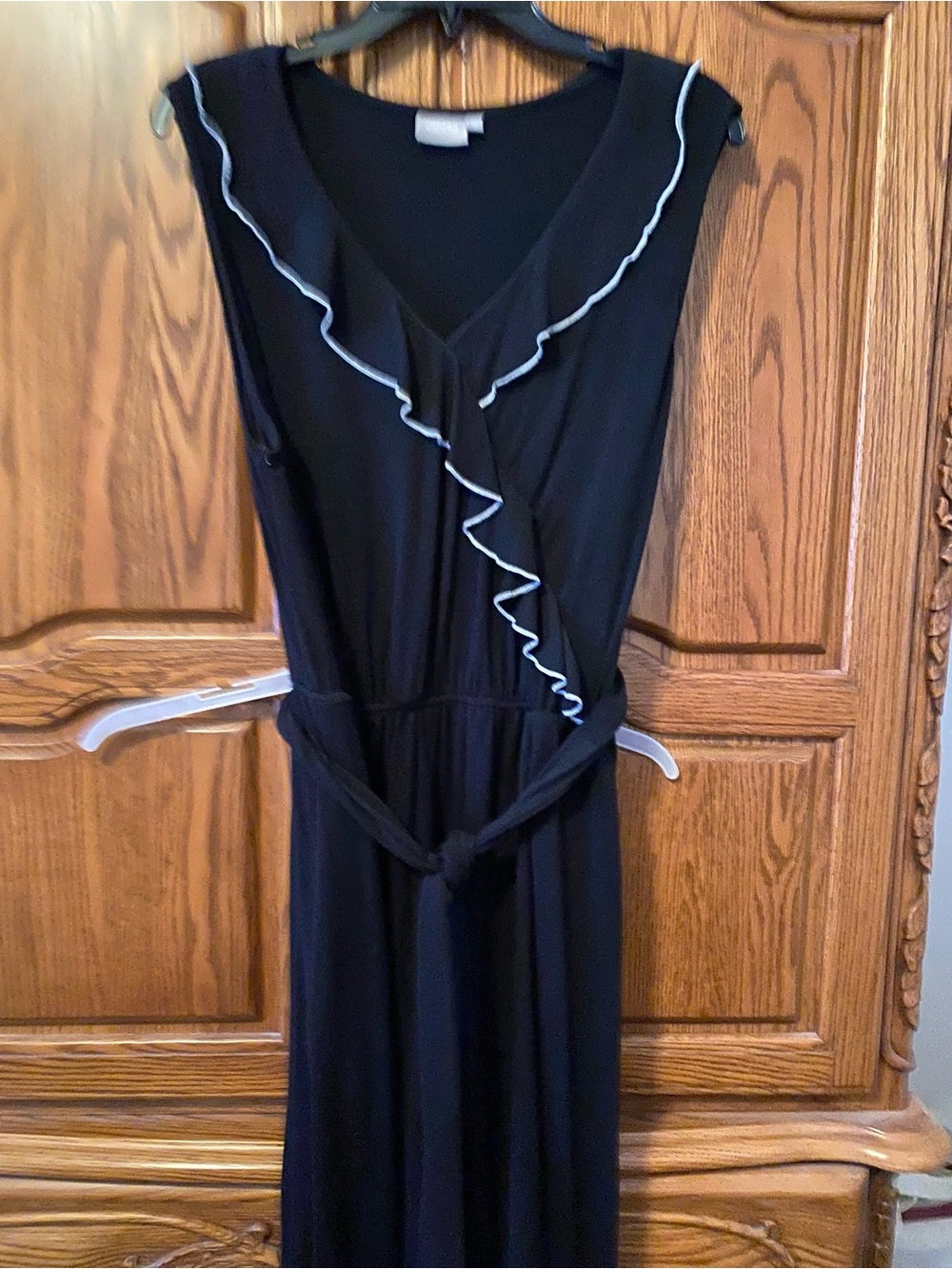 Black Ruffle-Trim Sleeveless Dress, 2X